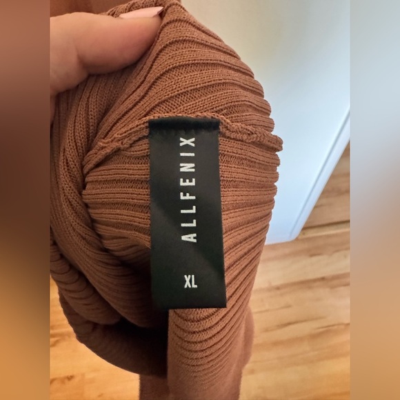 NEW All Fenix Ribbed Maxi Dress Mocha Brown Fitted Bodycon Anthro Size XL NWT - Picture 5 of 7